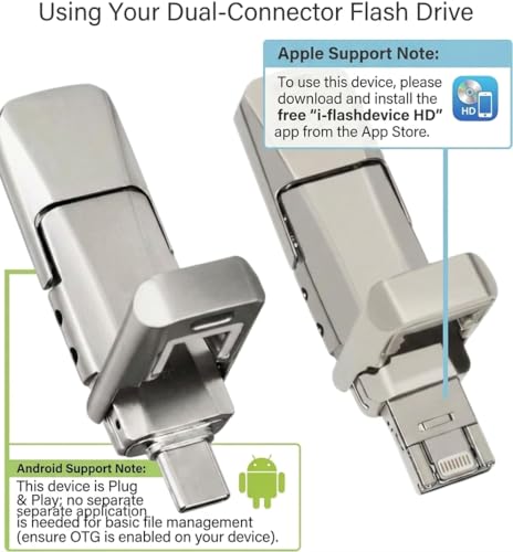 Image of 3-in-1 USB 3.2 Flash Drive 2TB, High-Speed Metal OTG Memory Stick Compatible with iPhone, Android & PC, with Type-C and Lightning Connectors