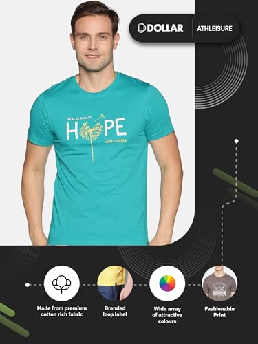 Image of Dollar Cotton Rich Fabric Solid Men's T-Shirt | Fashionable Prints | Branded Loop Label | Wide Array of Attractive Colours