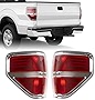 Boine Compatible With 2009 2010 2011 2012 2013 2014 Ford F150 F-150 Pickup Driver and Passenger Side Tail Light Housing - Chrome trim