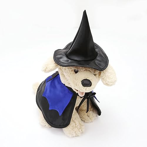 1 conjunto de fantasias de Halloween para animais de estimação, chapéu e capa decorativa de Hallowee
