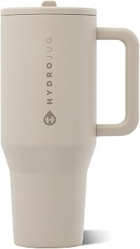 HydroJug Traveler 32oz, Insulated Tumbler with Handle & Straw, Dune