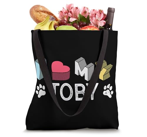 Bolso tote personalizado para amantes de los perros con nombre Toby miniatura 4