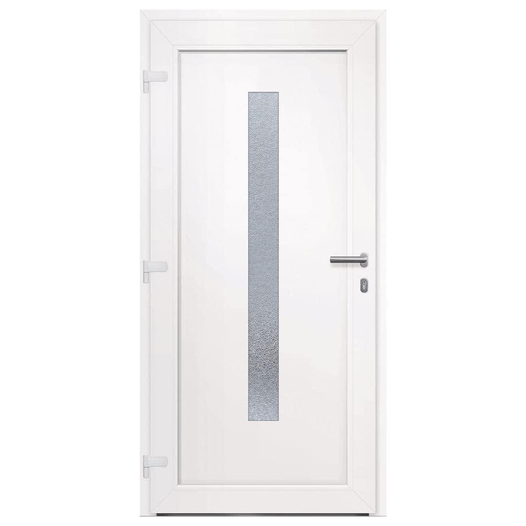 Sprzęt, materiały budowlane, drzwi, drzwi domowe, drzwi wejściowe białe 98 x 208 cm PVC