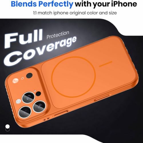 Image of SHINESTAR Converter Case for iPhone 15 Pro | Premium Protective Mag-Safe Cover | iPhone 17 Pro / 17 Pro Max Series Style Design | in-Built Camera Guard | Wireless Charging Compatible - Orange
