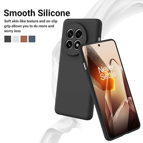 Image of FIRST MART Matte Silicone Back Cover for OnePlus 13R - Black