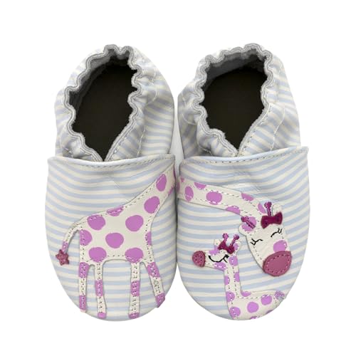 Robeez Baby Girls and Unisex Soft Soles Slip-Resistant Crib Shoes Slippers Moccasins for Infant and Toddler - Reach for The Stars - 18-24 Months