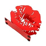 Sosoport Servilletero De Labios Rojos De Hierro Metálico, Soporte Para Servilletas De Papel De Seda Para Mesa, Porta Servilletas Romántico Para Restaurante y Hogar, Compacto y Resistente Para Comedor