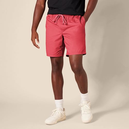 Image of Amazon Essentials Men's 8 inch Inseam Relaxed-Fit Cotton Drawstring Pull-On Walk Shorts, Summer-Weight