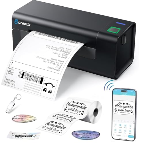 Image of BRONTIX 4 Inch Thermal Label Printer | 4x6 Inch Bluetooth Thermal Printer | Barcode & Shipping Label Printer