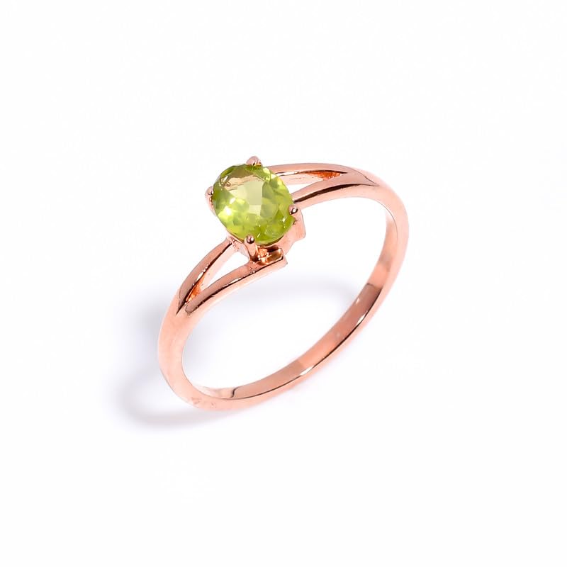 Bague de fiançailles mariage en argent 925 et péridot ovale