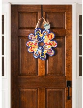 Evergreen Flag Beautiful Colorful Beach Flip Flop Life Door Décor - 18 x 18 Inches Fade and Weather Resistant Outdoor Decoration for Homes, Yards and Gardens