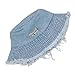 Suillty Fashion Tassel Washed Cotton Floppy Wide Brim Denim Bucket Hats for Women Girls Outdoor Summer Beach Fisherman Hat
