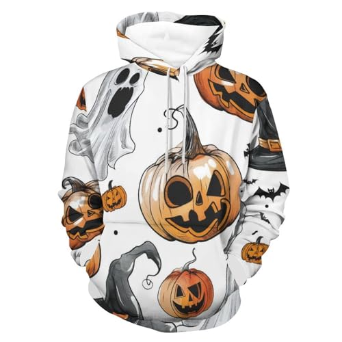 Sweat à capuche Halloween citrouille unisexe taille S
