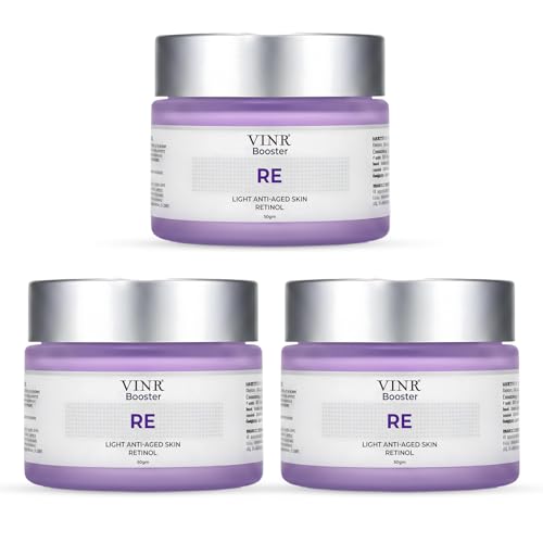 Image of VINR 1% Retinol Night Cream For Anti Aging Cream For Reduce Wrinkles & Anti-Aging | Non Sticky & Oil Free Moisturizer with 1% Niacinamide, 1% Ceramide| Anti Aging Cream For Women & Men For All Skin Types - 50gm (Pack of 3 )