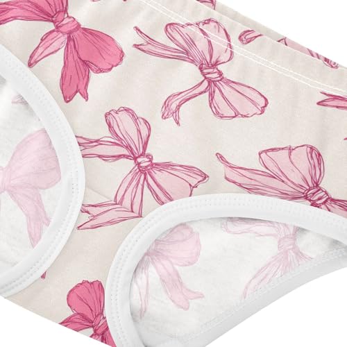 Wusikd Pink Bows (5) Girls' Underwear Cotton Girls Briefs Soft Toddler Underwear 2T4