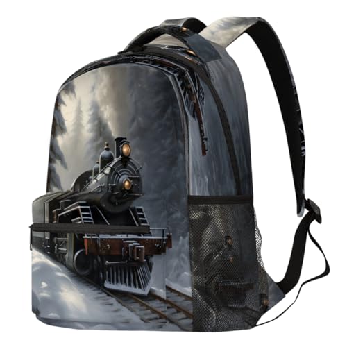 Sac à dos vieux train à vapeur grand modèle pour ordi et voyage