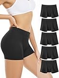 TIICHOO Incontinence Underwear for Women Washable Leak Proof Boxers Bladder Protective Boyshorts 5 Pack (X-Large, 5 Black)