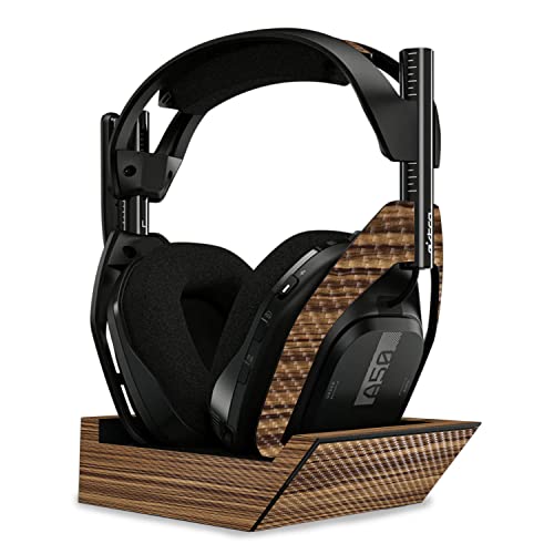 Image of MightySkins Carbon Fiber Skin Compatible with Astro A50 Wireless Headphones + Base Station (Gen 4) - Dark Zebra Wood | Protective, Durable Textured Carbon Fiber Finish | Easy to Apply