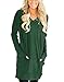 XUERRY Womens Casual V-Neck Long Sleeves Pocket Solid Color Sweatshirt Tunics Blouse Tops