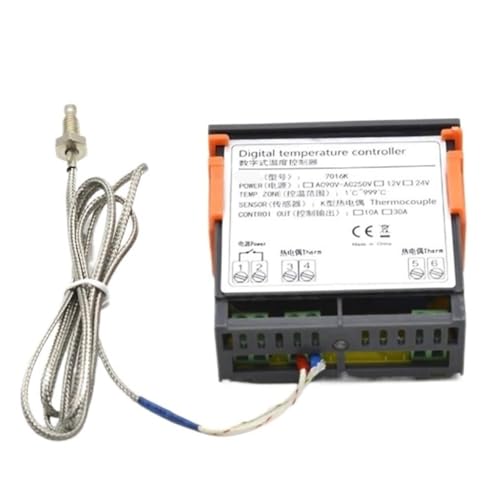 Controlador de temperatura digital con termopar tipo K de 1 a 999 grados y relé 10A