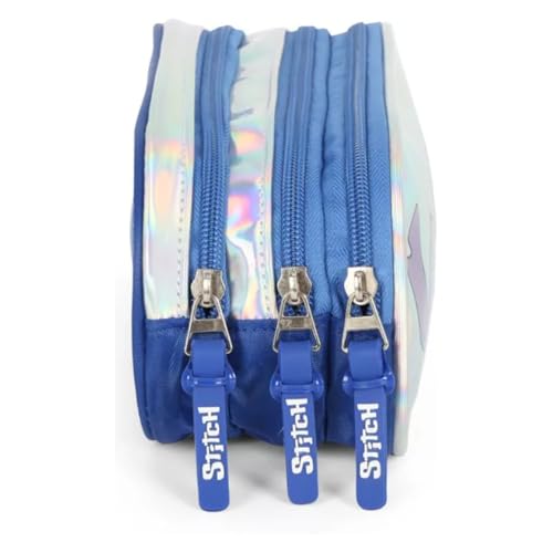 Luxcel Estojo Escolar 3 Compartimentos Metálico com Desenho animado de Stitch