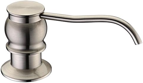 GICASA Built In Deck Mount Liquid Lotion Kitchen Countertop Metal Soap Dispenser, Brushed Nickel Brass Dispenser Pump with 320ml Bottle