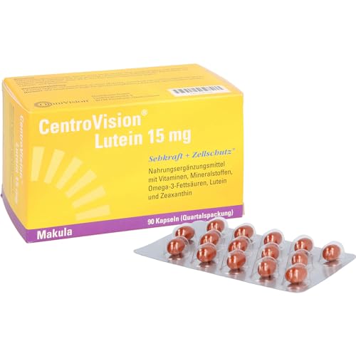 CentroVision Lutein 15 mg – Zur Erhaltung der normalen Sehkraft, Nahrungsergänzungsmittel mit Vitamin C, Vitamin E, Vitamin B2, Zink… – Ansicht 3