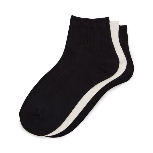 Image of STEVE MADDEN 3PK PEBBLE CABLE QUARTER BLACK 3PK '9-11