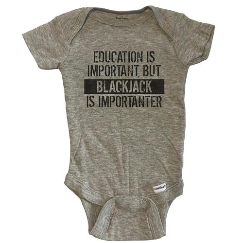 Education is Important But Blackjack is Importanter Funny Baby Bodysuit (100% Cotton)