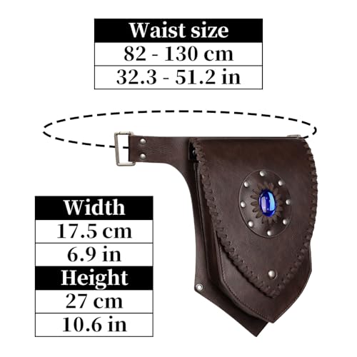 Sac de cuisse médiéval en cuir avec sacoche de jambe réglable
