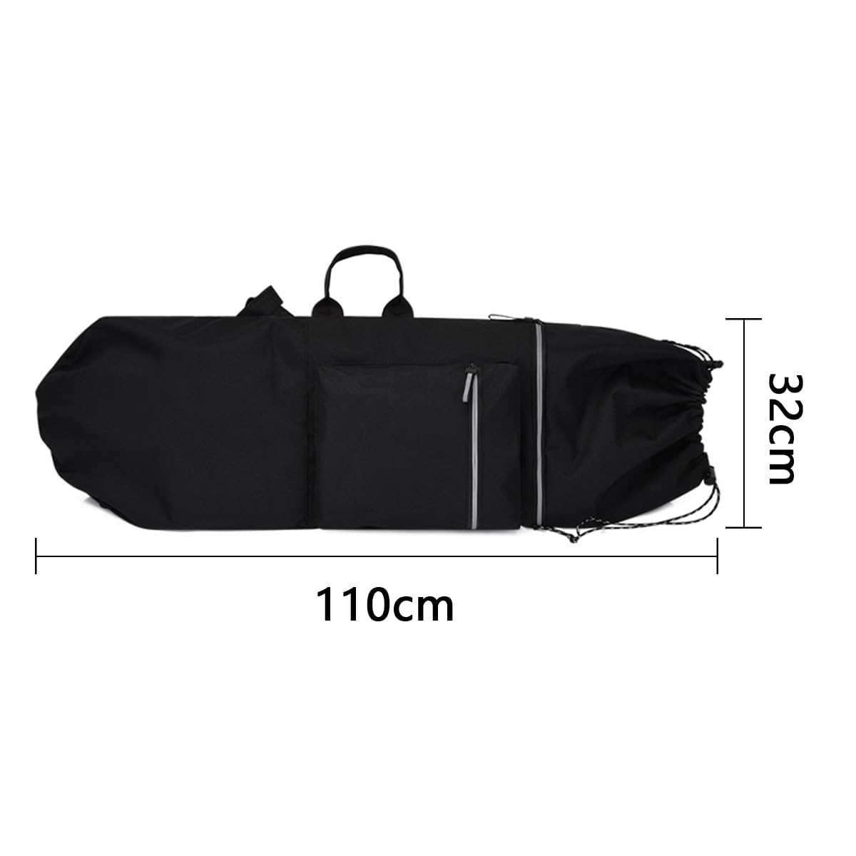 Sac à Dos de Skateboard Sac à bandoulière étanche poignée Pliable Sac fourre-Tout pour Longboard Sac de Transport pour Voyage Hommes et Femmes débutants Sac de Yoga léger et étanche Noir