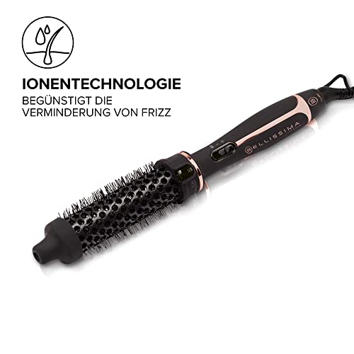 Bellissima My Pro Magic Style Brush P2 30, Warmluftbürste, natürlich wirkende glatte Haare oder definierte Locken, Durchmesser: 30 mm, Ionen-Technologie, Keramikbeschichtung, Mehrfachspannung