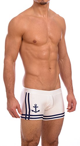 Gary Majdell Sport Men's New Sailor Boxer Square Cut Swimsuit Brief Gary Majdell Sport Men's New Sailor Boxer Square Cut Swimsuit Brief