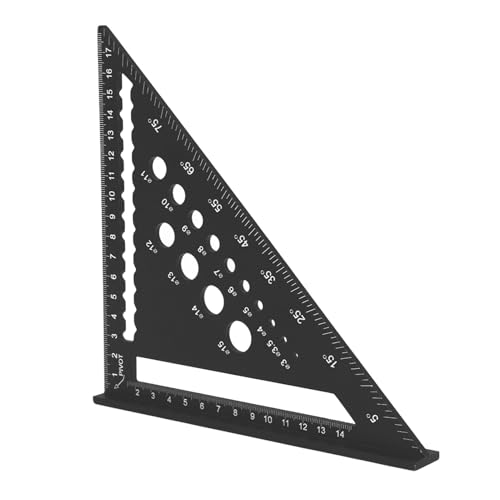 Regla de aluminio de 7 pulgadas con transportador 90° para carpintería miniatura 4