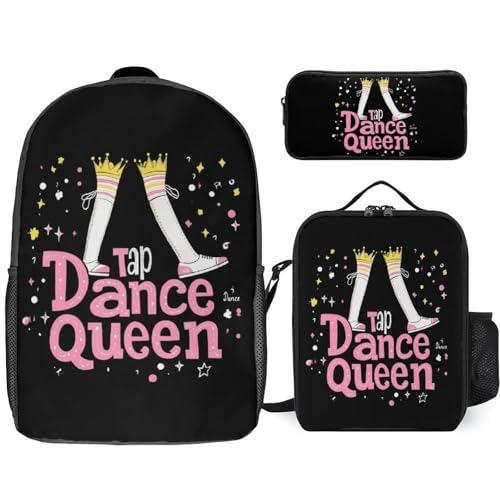 Tap Dance Queen Large Travel Backpacks Carry on Backpack Weekender Bag with 2 Storage Pockets for Men And Women