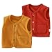 Rainjia 2er pack Babyweste Baumwolle Gr.62/68/74/80, Unisex Jungen Mädchen Westen Ärmellose strickjacke mit Druckknopf 86/92/98/104 kinder Frühling Herbst Einfarbig Weste