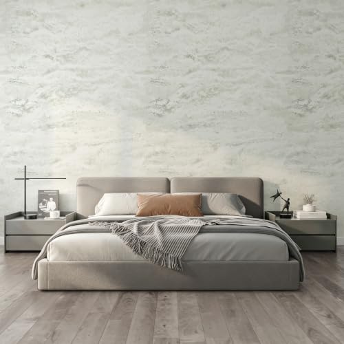 Livelynine Concrete Texture Wallpaper Peel and Stick Dorm Wallpaper Self Adhesive White Cream Beige Limewash Cement Textured Wall Vinyl Concrete Contact Paper Waterproof Removable Lime Wash 15.8x78.8