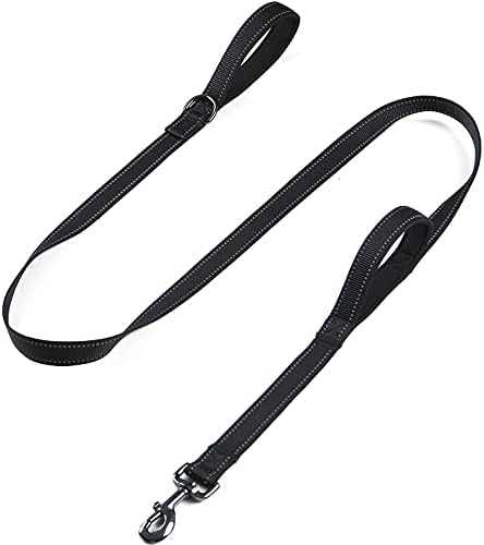 SUNNQ Dog Leashes for Large Breed Dogs, Heavy Duty Dog Leash for Large Dogs with Two Padded Handles 4FT, Double Handle Dog Leash, Reflective Training Lead, Durable Traffic Leashes