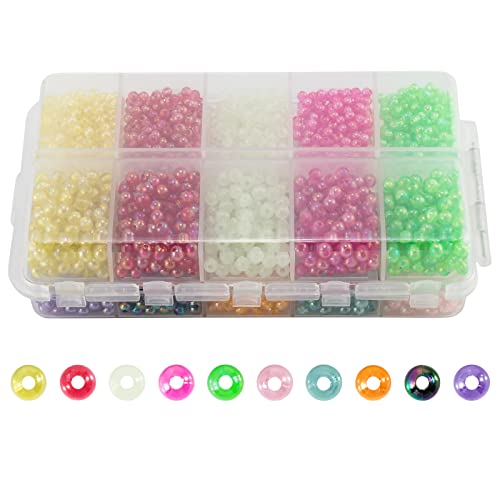 Dr.Fish Fishing Bead Bait Eggs Kits Floating Ball Stopper Plastic with Box Glow Round Luminous Saltwater Freshwater Salmon Trout(1/8in;1/7in,3000pcs)