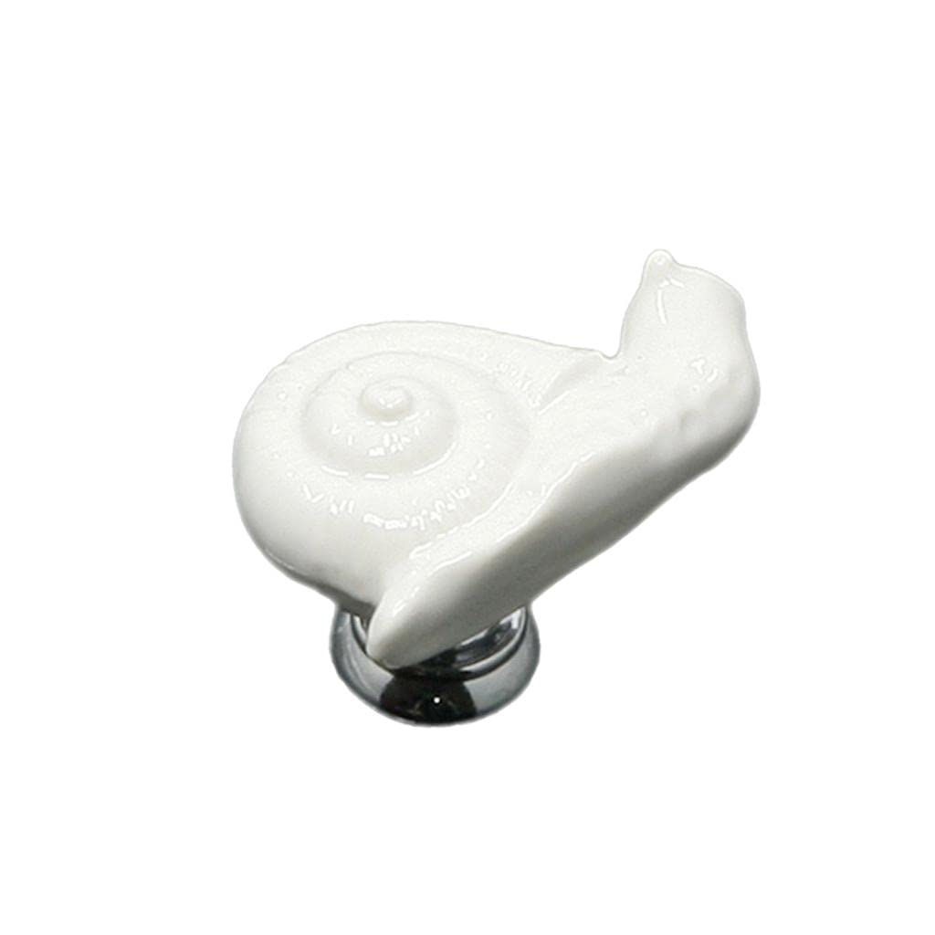 Ceramic Door Knob Cabinet Drawer Wardrobe Cupboard Snail Pull Handle White|Home & Garden | Home Improvement | Building & Hardware