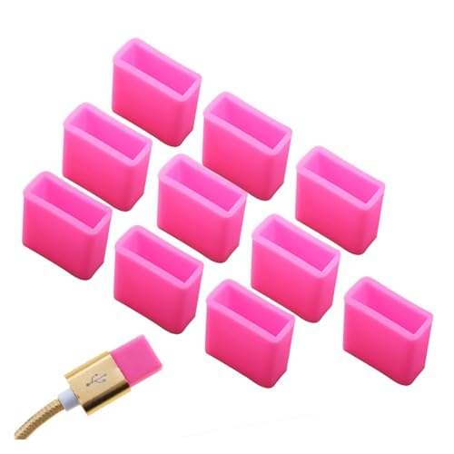 Tapones de silicona USB macho Zovloer antipolvo para cables de datos, pack de 12 (Q-PinkD)