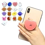 スマホグリップ 韓国 スマホグリップ韓国 くま 犬 熊 クマ スマホリング スマホスタンド スマホ ジョイグリップ ジョイソケット iphone スマホ キャラクター 推し活 グッズ オタ活 推し色 キラキラ 落下防止 スマホスタンド かわいい おしゃれ イヤホン収納 スマホアクセサリ (ぴんくくま)