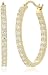 14k Gold Plated 925 Sterling Silver Round Prong-Set AAA Cubic Zirconia Hoop Earrings (.9" Diameter) (1 cttw)
