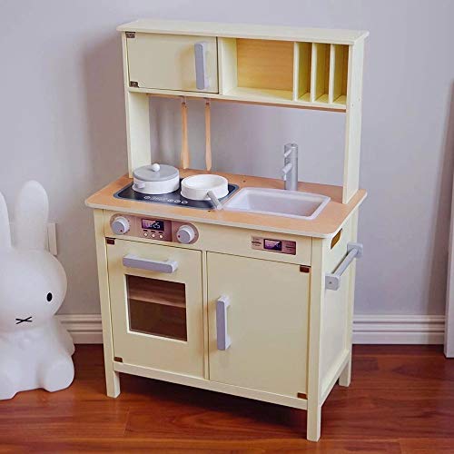 Preisvergleich Produktbild InChengGouFouX Frühkindliche Küche Spielzeug Moderne Chef-Kind-Kinder Pretend Kinderspielzeug aus Holz Küche Lernspielzeug und Kindergarten Küche Spielzeug (Color : Wood Color, Size : 60x86x30cm)