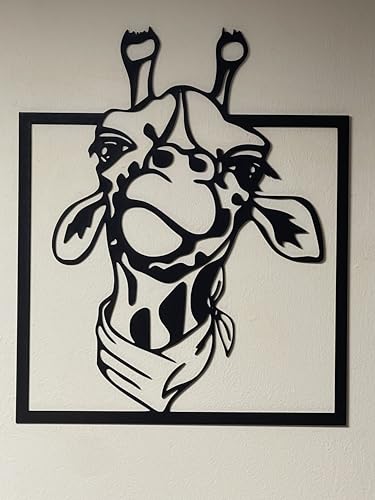 Décoration murale en bois girafe noire art moderne tableau