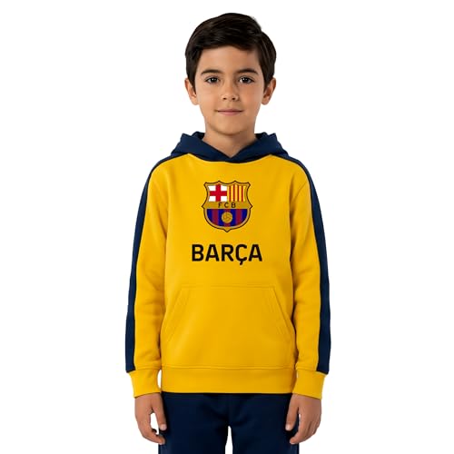 Icon Sports Officially Licensed FC Barcelona Pullover Hoodie - Unisex Kids - FCB45PH Yellow YXL