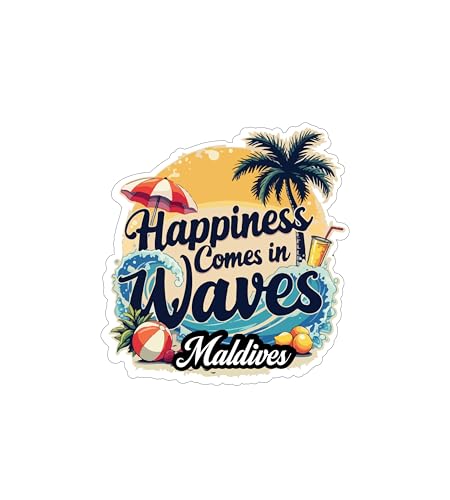 Image of Gift Me Bazar Country Fridge Magnet for Home Kitchen Refrigerator Door Stylish Decor Multicolored Souvenir Gift | Country Theme MDF Wooden Fridge | Souvenir Travel Magnets (Maldives Fridge Magnet)