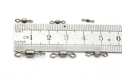 200 piezas swiveles de acero inoxidable para pesca miniatura 3