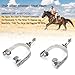 KUIDAMOS 1Pair Silver Spurs, Stainless Steel Spurs with Carved Decoraation Silver Spurs for Boots Men and Women Spurs for Equestrian Training, Competition