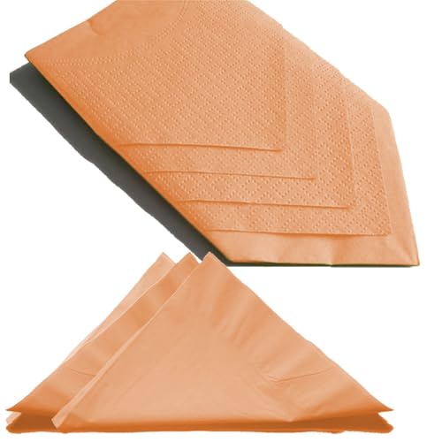 Paper Napkin 100pcs - Premium Peach 2-Ply Disposable Serviettes (33cm x 33cm) for Parties, Weddings, Restaurants & Cocktails - Elegant & Absorbent Cocktail Tissue Paper by isupli